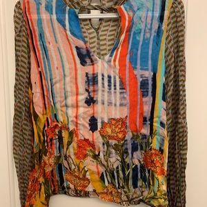 Anthropologie multi-coloured blouse. Size Large
